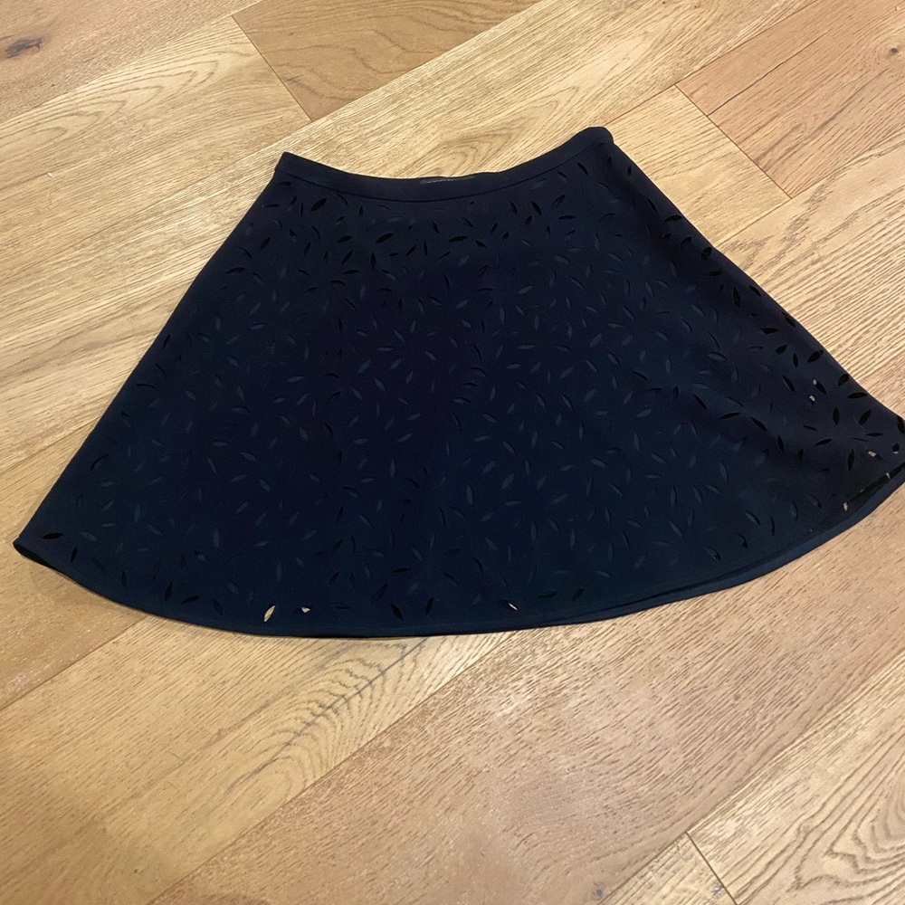 Banana Republic Navy Blue A-Line Mini Skirt with Cut Out Design